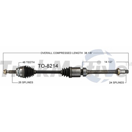 SURTRACK AXLE Cv Axle Shaft, To-8214 TO-8214